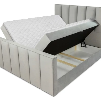 Boxspringová dvojlôžková posteľ 180x200 MARCELINO - hnedá + topper ZDARMA