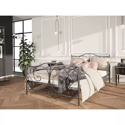 Kovová jednolôžková posteľ 120x200 TRISTANA - čierna