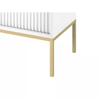 Vysoký nočný stolík UMAG - zlatý / biely