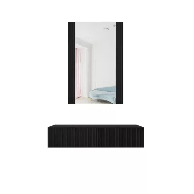 Závesný toaletný stolík so zrkadlom CRATO - čierny