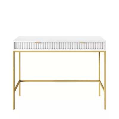 Konzolový stolík UMAG - zlatý / biely