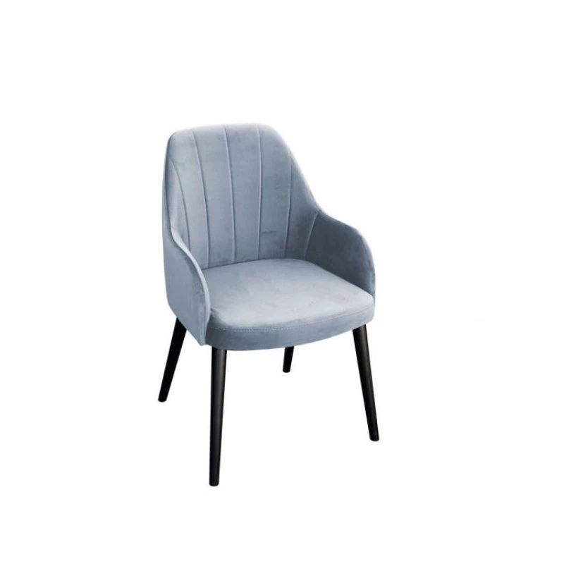 Čalúnená jedálenská stolička MOVILE 50 - čierna / svetlá modrá