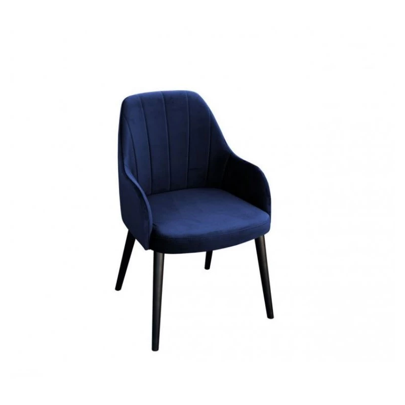 Čalúnená jedálenská stolička MOVILE 50 - čierna / modrá