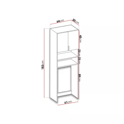 Kúpeľňová skrinka nad práčku MARESA - dub sonoma