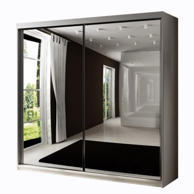 Šatníková skriňa s posuvnými dverami a zrkadlom 200 cm ELVIRA - dub sonoma