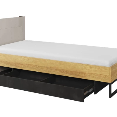 Študentská zostava s posteľou 90x200 SONRISA 8 - orech hickory / silk flow