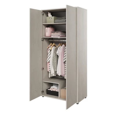 Študentská zostava s posteľou 90x200 SONRISA 7 - orech hickory / silk flow