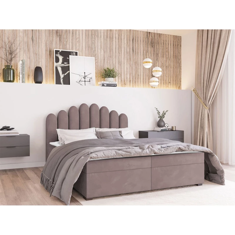 Hotelová manželská posteľ 180x200 LUCILA - ružová + topper ZDARMA