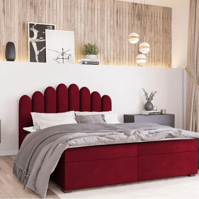 Hotelová manželská posteľ 180x200 LUCILA - červená + topper ZDARMA