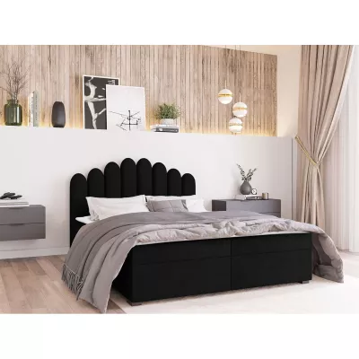 Hotelová manželská posteľ 180x200 LUCILA - čierna + topper ZDARMA