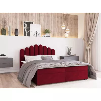Hotelová manželská posteľ 160x200 LUCILA - červená + topper ZDARMA