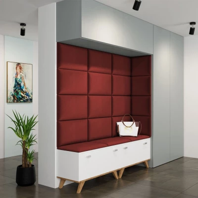 Čalúnený nástenný panel 50x30 PAG - červený