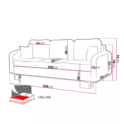 Trojmiestna rozkladacia pohovka ZAPHIRA - horčicová