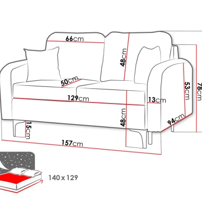 Dvojmiestna rozkladacia pohovka ZAPHIRA - horčicová