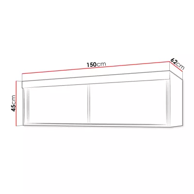 Nadstavba na skriňu ELVIRA - 150 cm, jaseň tmavý
