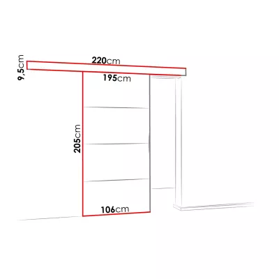 Posuvné interiérové dvere VIGRA 2 - 100 cm, antracitové