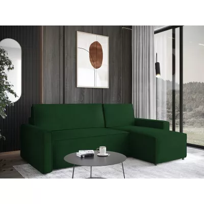 Rohová sedačka na každodenné spanie ZAVIERA - zelená, pravý roh