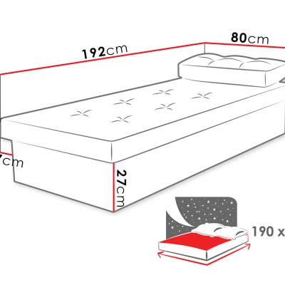 Detská váľanda s úložným priestorom 80x190 SENOMA 1 - biela / zelená