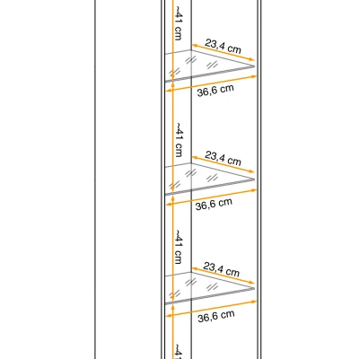Priestorná vitrína FREYA - čierna