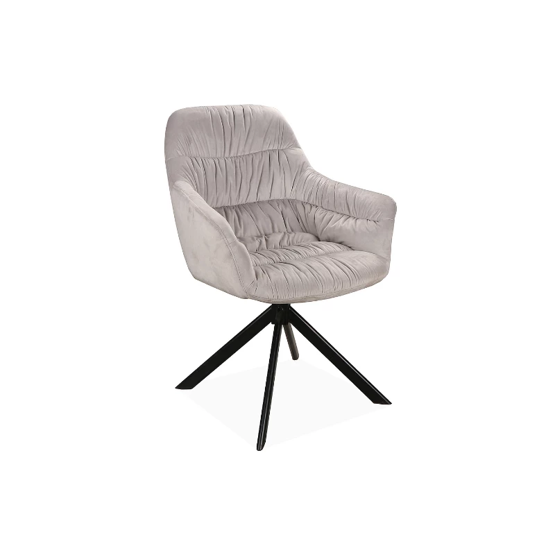 Čalúnená stolička BONKA 2 - svetlo šedá / čierna