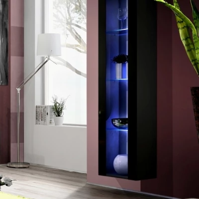 Priestorná vitrína FREYA - čierna