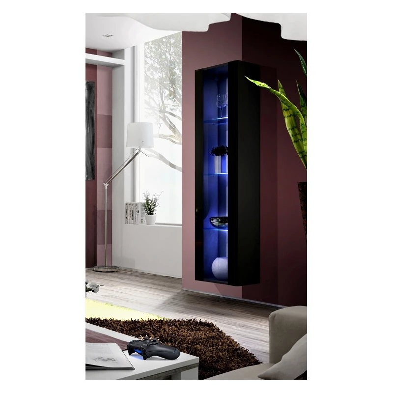 Priestorná vitrína FREYA - čierna