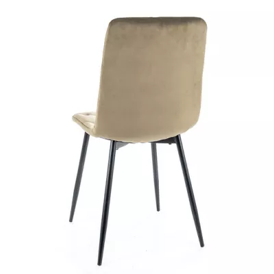 Čalúnená jedálenská stolička KINKA - čierna / svetlo hnedá