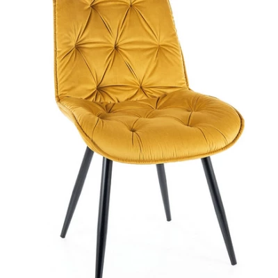 Moderná stolička LUSINE - čierna / žltá