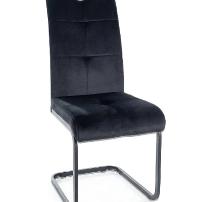 Čalúnená jedálenská stolička KASJA - čierna / čierna