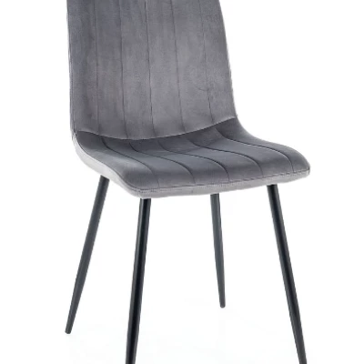Čalúnená stolička KASHA - čierna / šedá