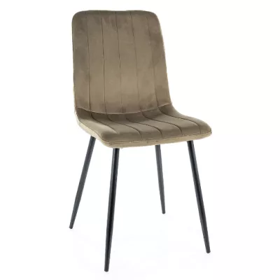 Čalúnená stolička KASHA - čierna / olivová