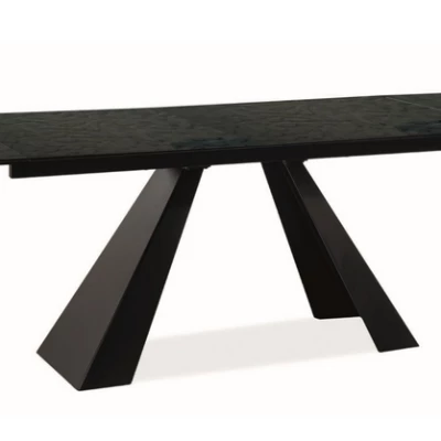 Rozkladací jedálenský stôl GEDEON 2 - 160x90, čierny / matný čierny