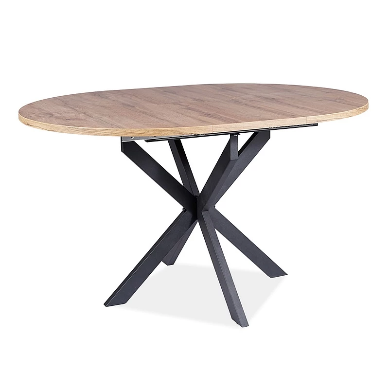 Rozkladací jedálenský stôl EVELIO - dub artisan / čierny