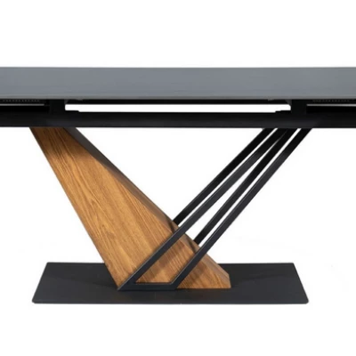 Dizajnový rozkladací stôl FARES - čierny / jaseň
