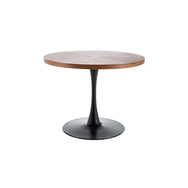 Okrúhly jedálenský stôl EDIN - orech / čierny matný