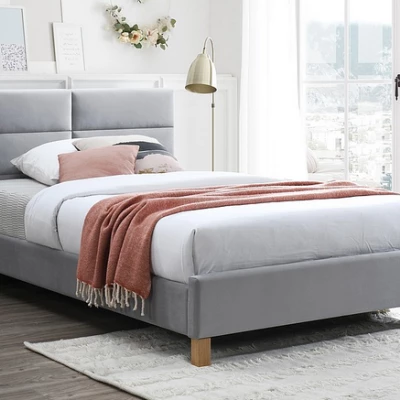 Čalúnená jednolôžková posteľ ALMONA - 120x200 cm, svetlo šedá