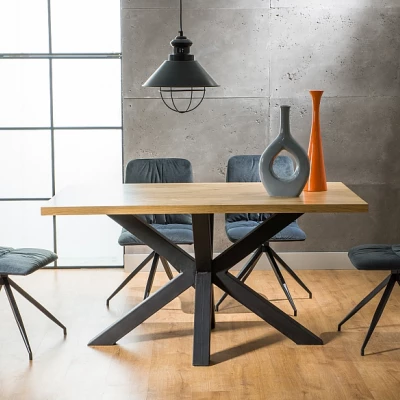 Dizajnový jedálenský stôl MARTIN 1 - 150x90, dub / čierny