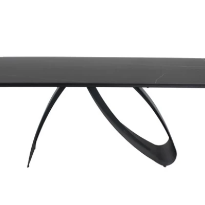Rozkladací jedálenský stôl HELIO - 160x90, čierny