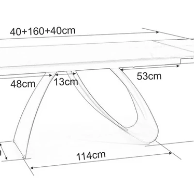 Rozkladací jedálenský stôl HELIO - 160x90, čierny