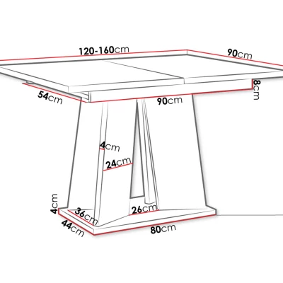 Moderný rozkladací jedálenský stôl RANDOY - šedý
