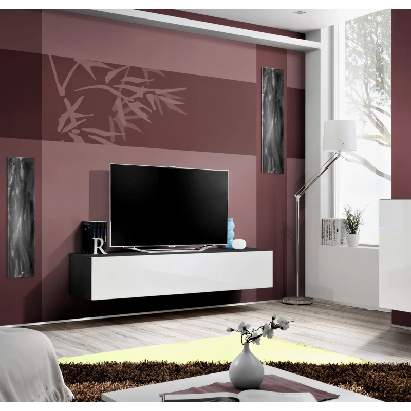TV stolík FREYA - čierny / biely