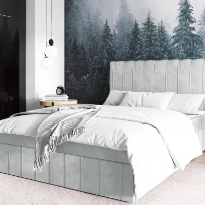 Kontinentálna dvojlôžková posteľ 180x200 MARCIAL - šedá + topper ZDARMA