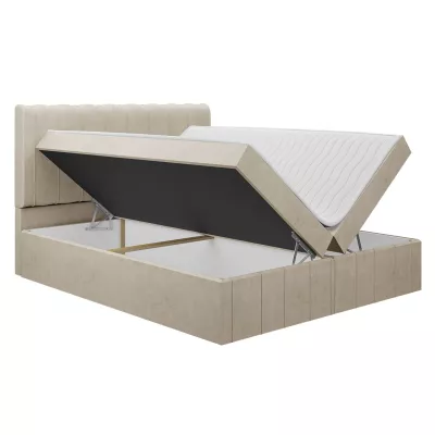 Kontinentálna dvojlôžková posteľ 180x200 MARCIAL - béžová + topper ZDARMA
