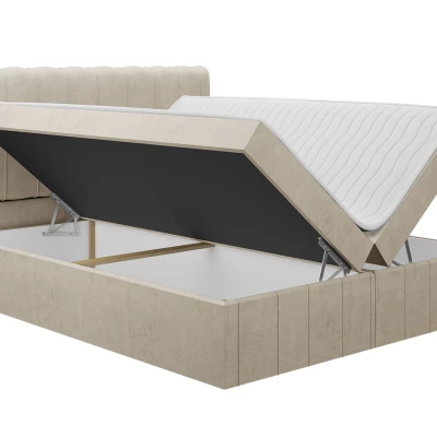 Kontinentálna dvojlôžková posteľ 160x200 MARCIAL - šedá + topper ZDARMA