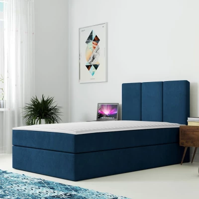 Kontinentálna detská posteľ 100x200 LOBO - modrá, ľavé prevedenie + topper ZDARMA
