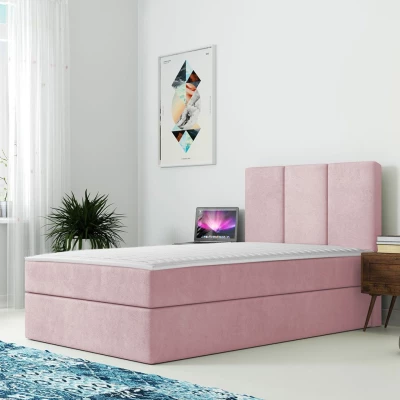 Kontinentálna detská posteľ 100x200 LOBO - ružová, ľavé prevedenie + topper ZDARMA
