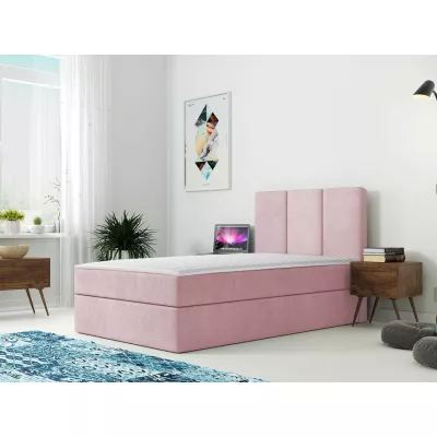 Kontinentálna detská posteľ 100x200 LOBO - ružová, ľavé prevedenie + topper ZDARMA