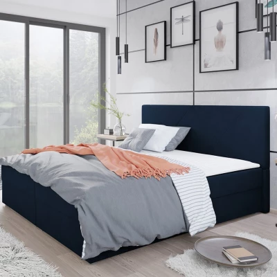 Kontinentálna manželská posteľ 180x200 BALJA 4 - modrá + topper ZDARMA