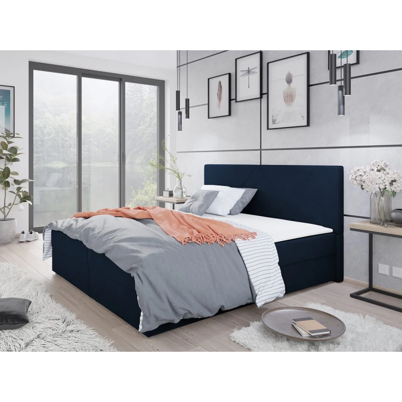 Kontinentálna manželská posteľ 160x200 BALJA 4 - modrá + topper ZDARMA
