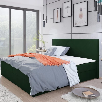 Kontinentálna manželská posteľ 160x200 BALJA 4 - zelená + topper ZDARMA